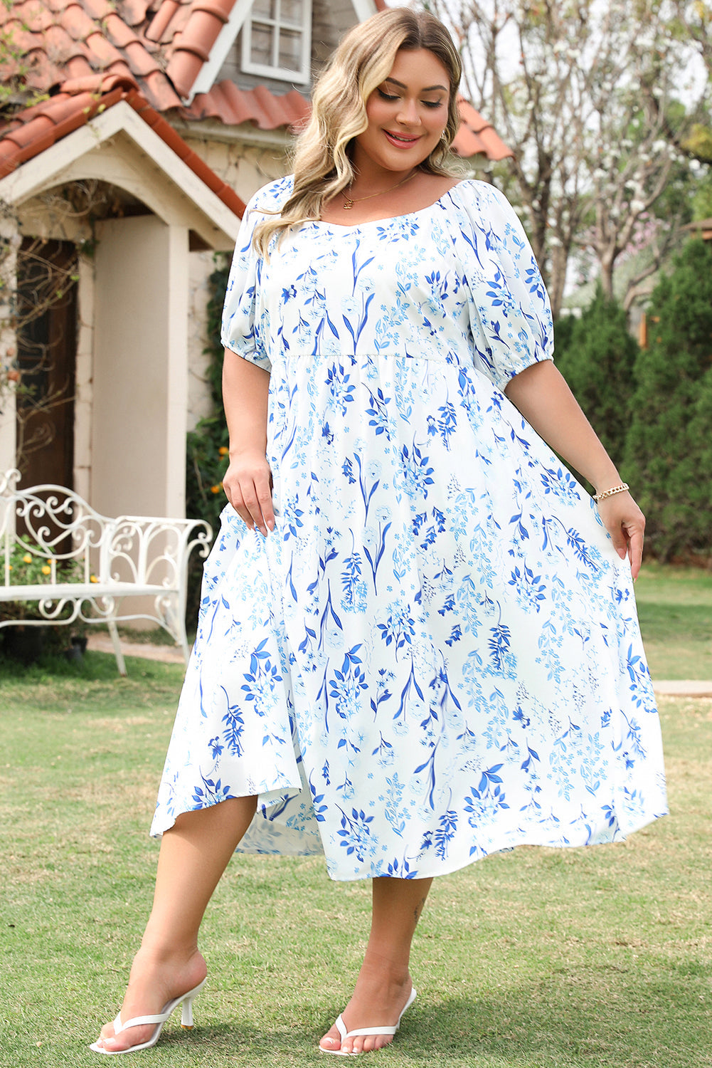 Gia - The Floral Midi That Travels — plus-size dress, Kothlis