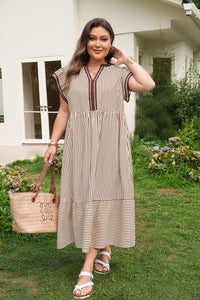 Nadia Flutter Sleeve Maxi PLUS Dress
