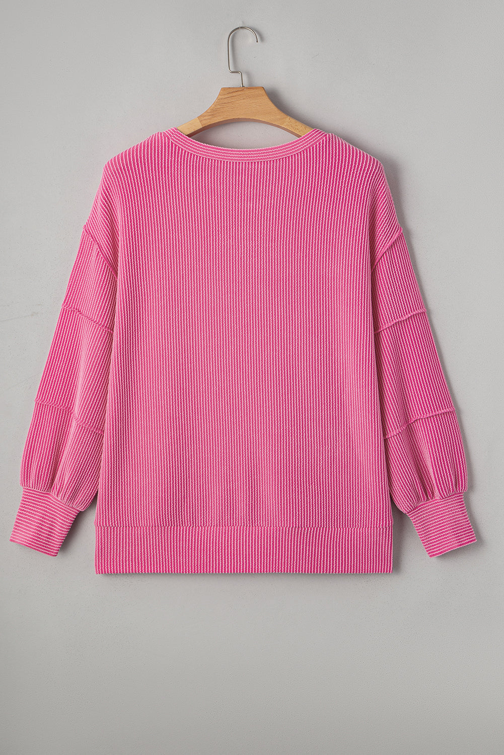 Bonbon Spiral-Rib Exposed-Seam Long Sleeve — plus-size long-sleeve top, Kothlis