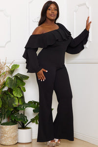 Reign Ruffle One Shoulder Plus Size Jumpsuit