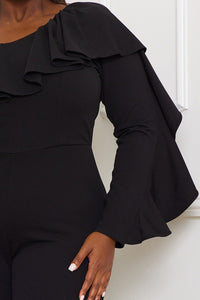 Reign Ruffle One Shoulder Plus Size Jumpsuit