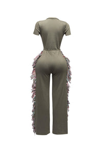 Rodeo Queen Plus Size Fringe Jumpsuit – Wide Leg with Tassel Detail